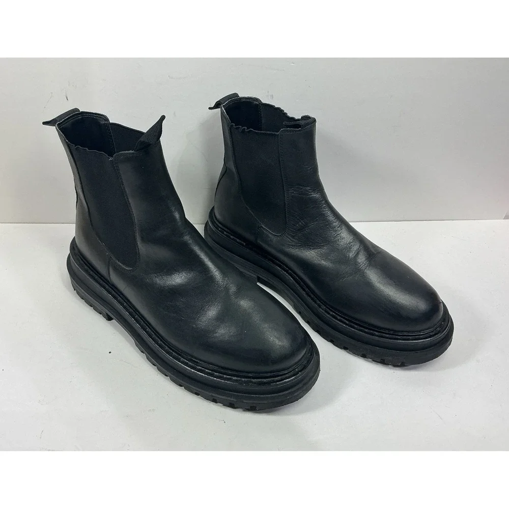 ASOS Design Chunky Chelsea Boots Mens Sz 6 Womens‎ 8 Black Punk Mod Goth